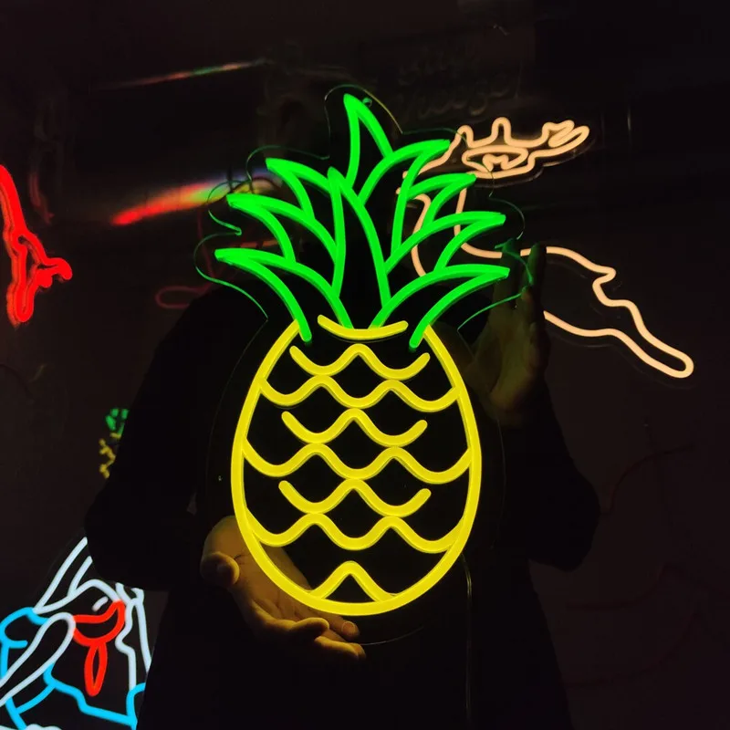 Fruit Pineapple Neon Sign, Ananas Led Neon Light Sign, Custom Fruit Led Light Sign for Rome Decor, Bar Decor, Store Shop Decor