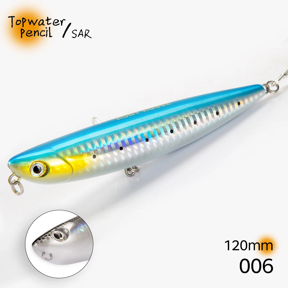 Hunthouse Topwater Pencil Angelköder 90mm/11,5g 120mm/26g Oberflächenköder WTD Top Walkers Pesca für Bass und Forelle