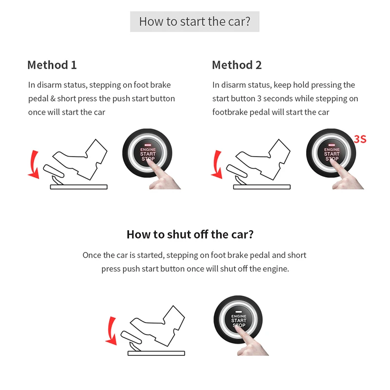 Picture 6: EASYGUARD Universal push start button kit ES002-P2 remote engine start (optional) for 12v cars
