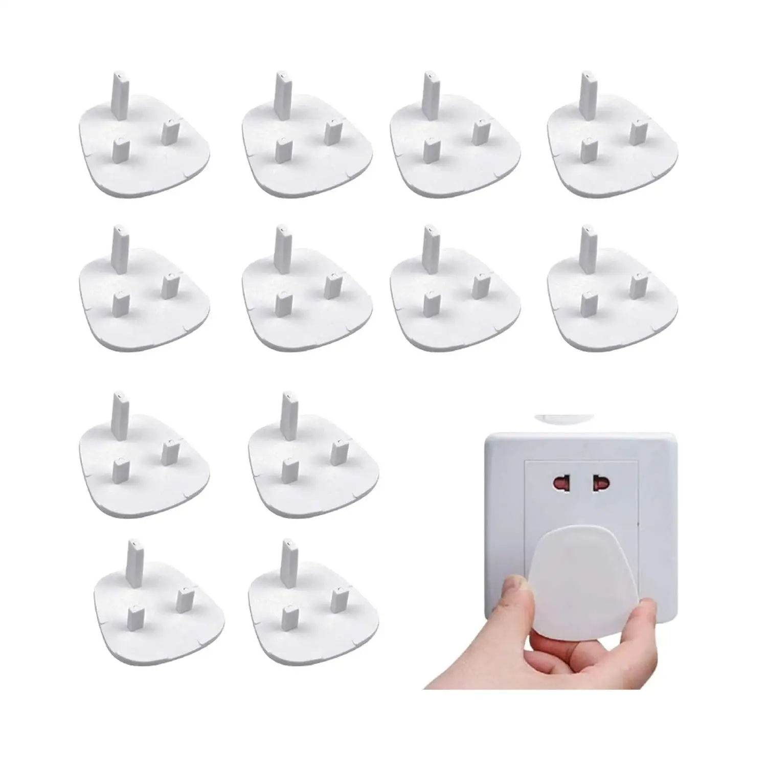 12pcs per Pack Baby Proofing Plug Covers, White Outlet Covers Safety Covers, Electrical Protectors for your Child and Babies at