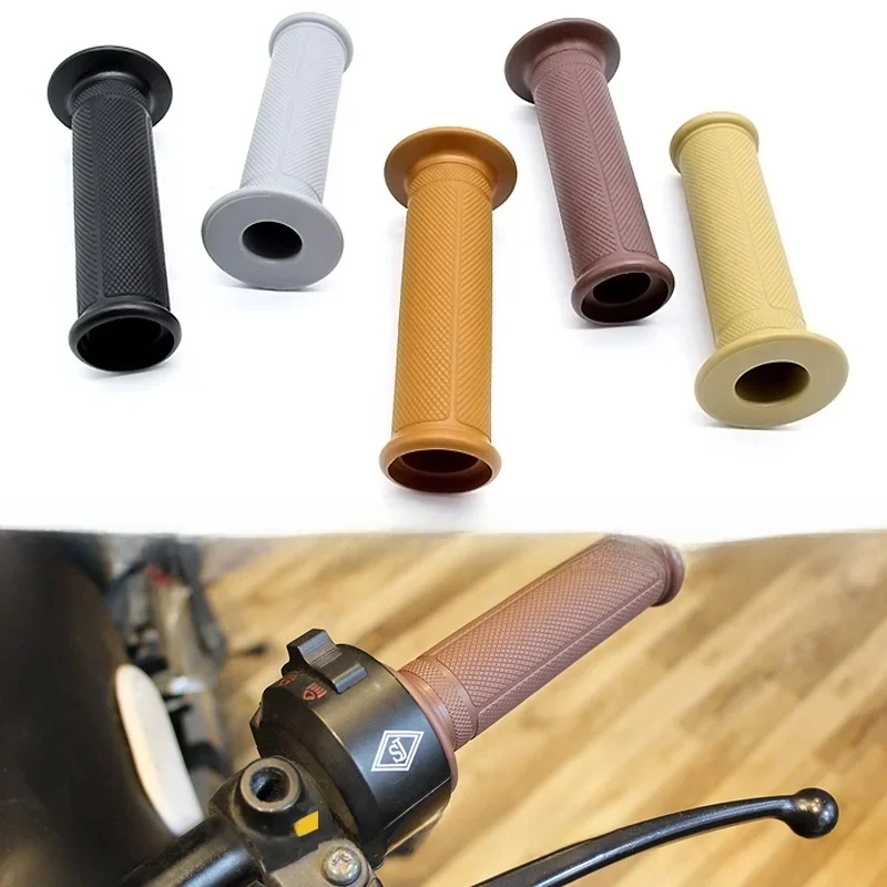 AliExpress 7/8" 22mm Retro Rubber Motorcycle Handlebar Grips Non Slip Motorcycle Handle Grips Compatible With ATV Motorbike Pit Bike