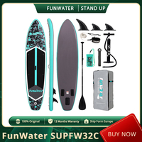 FunWater SUPFW32C Stand Up Paddle Board 350*84*15cm Dimensions, 180kg Weight Capacity, 12-15 PSI Pressure EVA Non-slip Air Valve