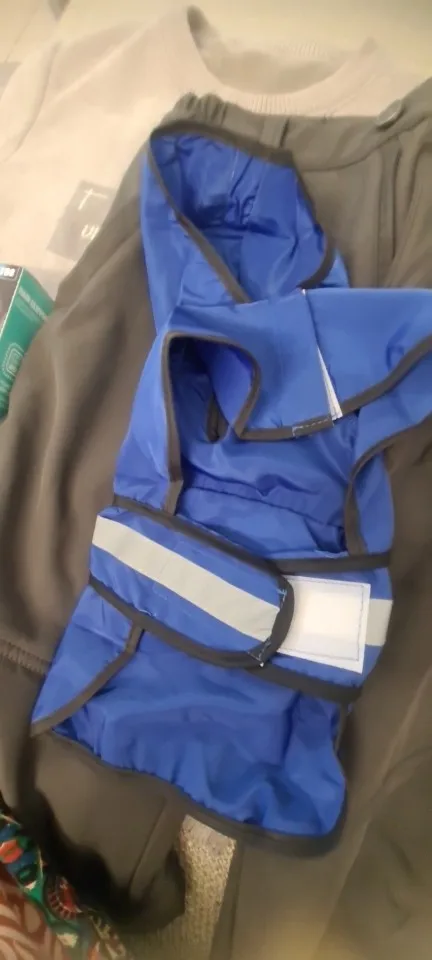 Customer review photo for Waterproof Dog Raincoat — Adjustable, Windproof & Hooded