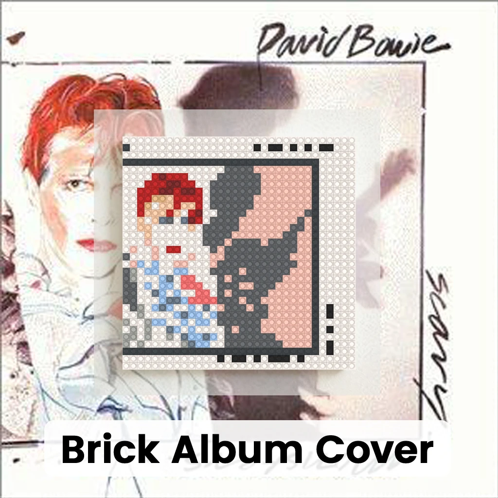 

D-David B-Bowie Rock Star Album Cover Brick Art Pixel Wall Decor Home Mosaic Art Building Blocks Painting Music Fans Gift