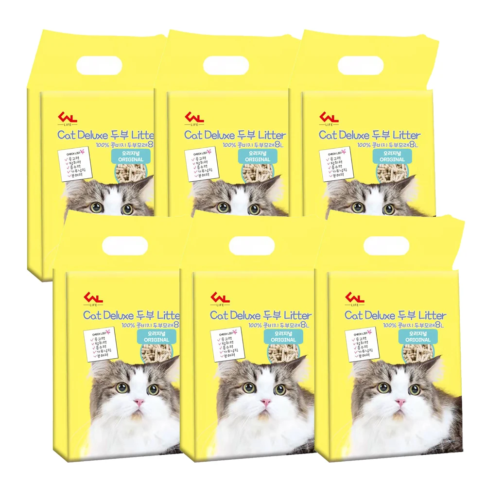 8L X 6 Pack Collection of smooth particle cat sand Tobu sand