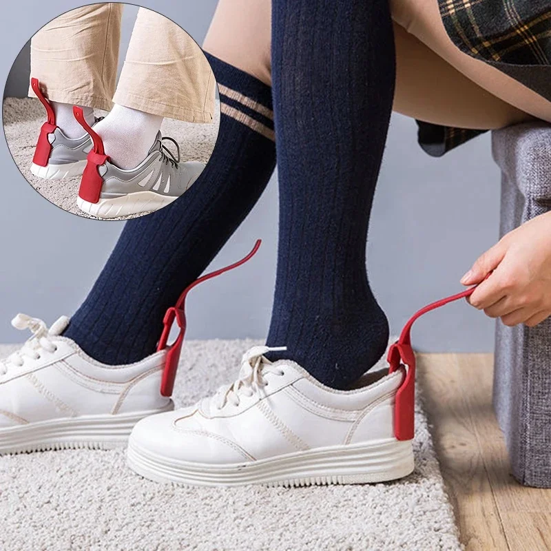 1 pièce Chausse-pied portable unisexe pour enfants et personnes âgées, aide à la mise et au retrait facile des chaussures, accessoire et outil
