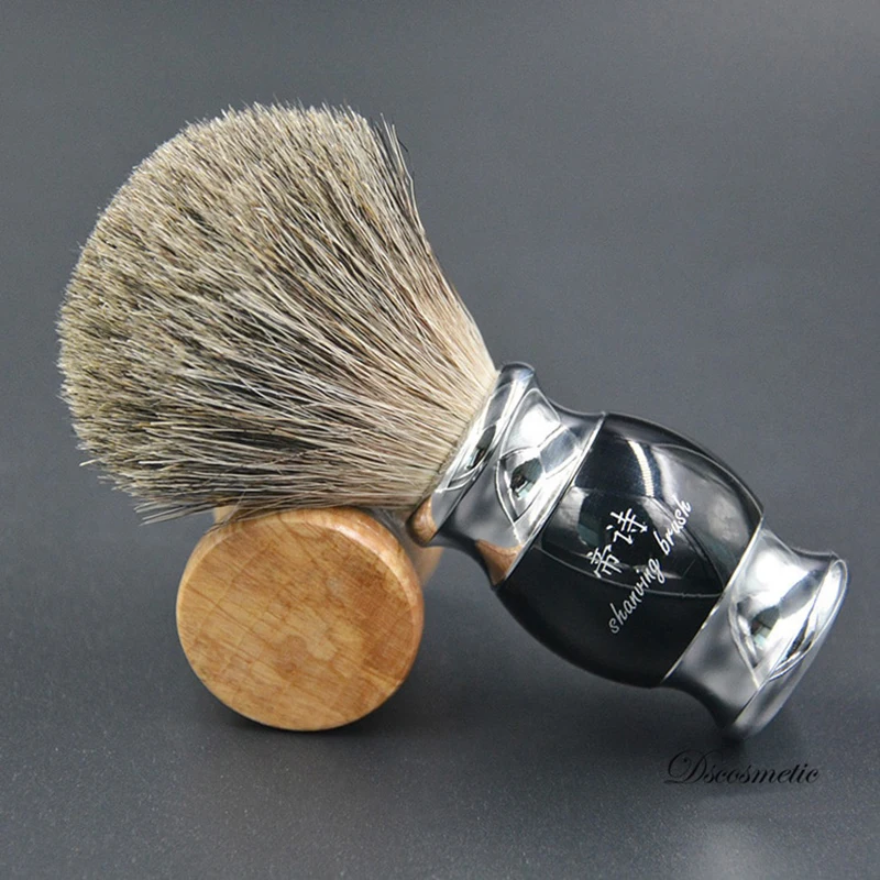 shave brush pure Badger Hair with Resin Handle and metal china brush supplies vintage hand-crafted shaving brush