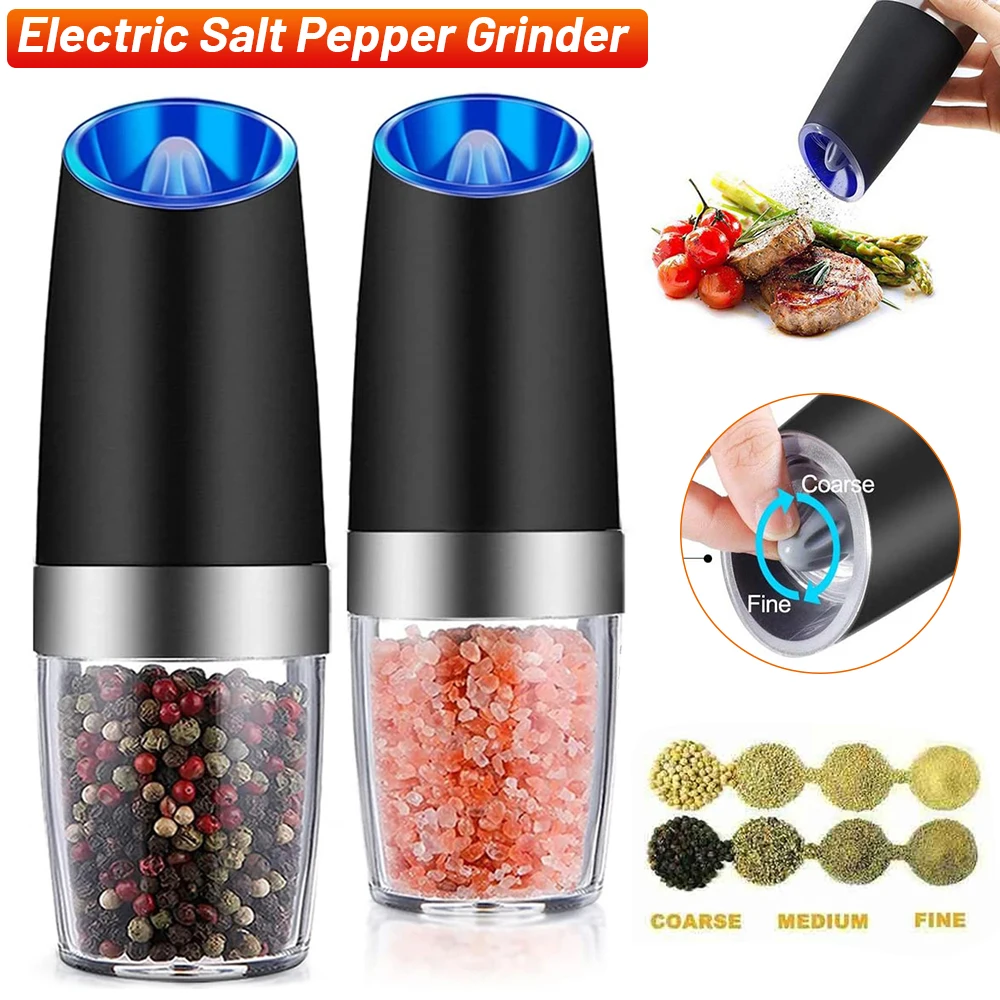 1pc Gravity Sensor Automatic Electric Salt And Pepper Grinder Mill Set UK