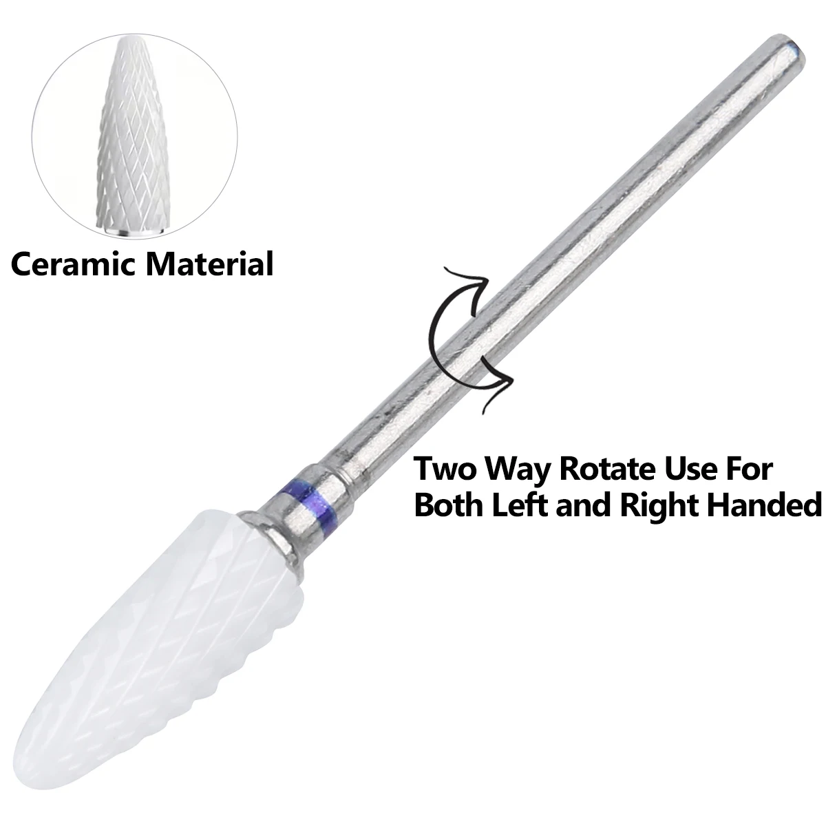 5個入りセラミックネイルドリルビットセット、プロ仕様のコーン型セラミックビット、シェーピング、研磨、アクリルジェルネイルの除去に