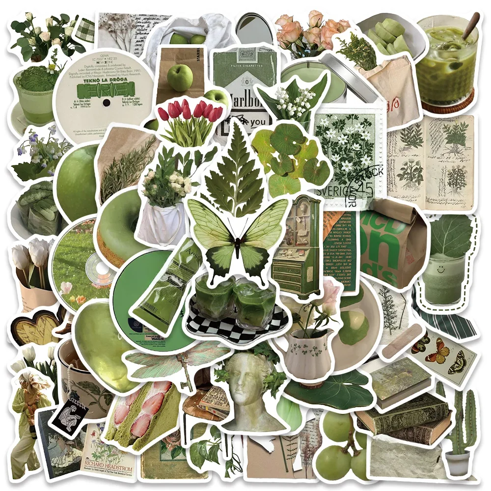 AliExpress jinhua vsco 62pcs Avocado Green Ins Stickers Pack Scrapbooking Aesthetic Stationery Bike Bottle Decals Phone