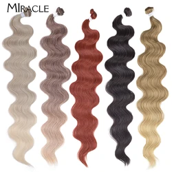 MIRACLE-mechones de pelo sintético para mujer, extensiones de cabello ondulado, largo y suave, tejido de pelo falso, Cosplay diario, 30 pulgadas