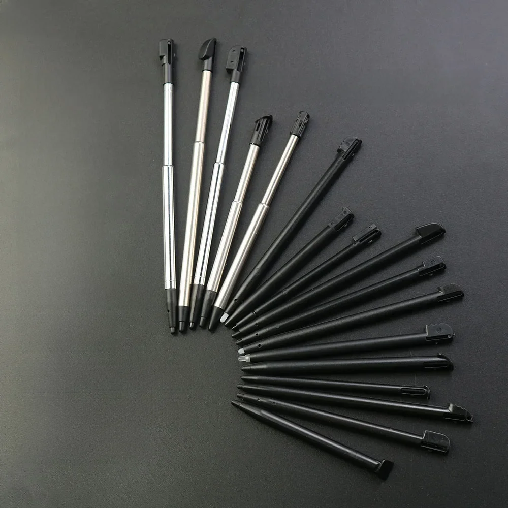 1 stücke schwarzer Plastiks tift Touchscreen Metall Teleskops tift für 2ds 3ds neu 2ds ll xl neu 3ds xl ll für ndsl ndsi nds wii