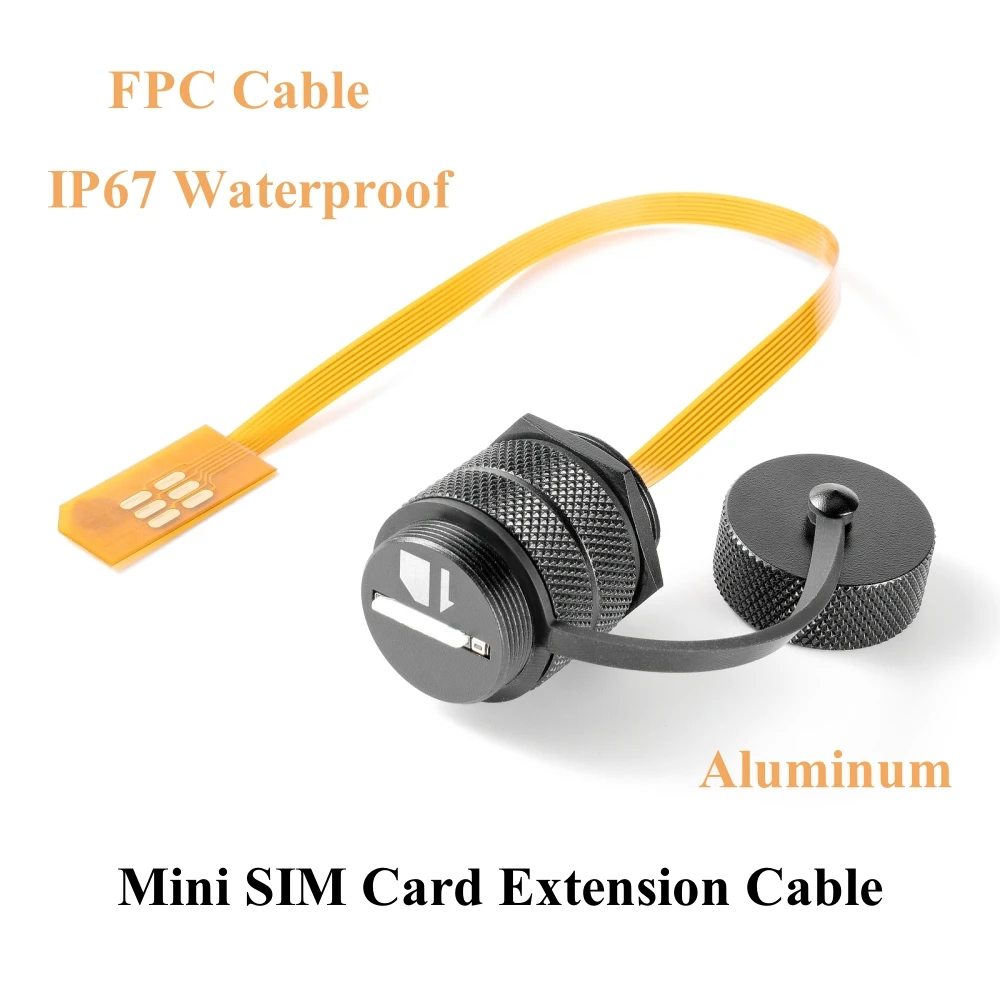 IP67 Waterproof Mini SIM Card Extension Cable 2FF Panel Mount Male to Female Flex Extender FPC Cable Outdoor Mini SIM Card Solt