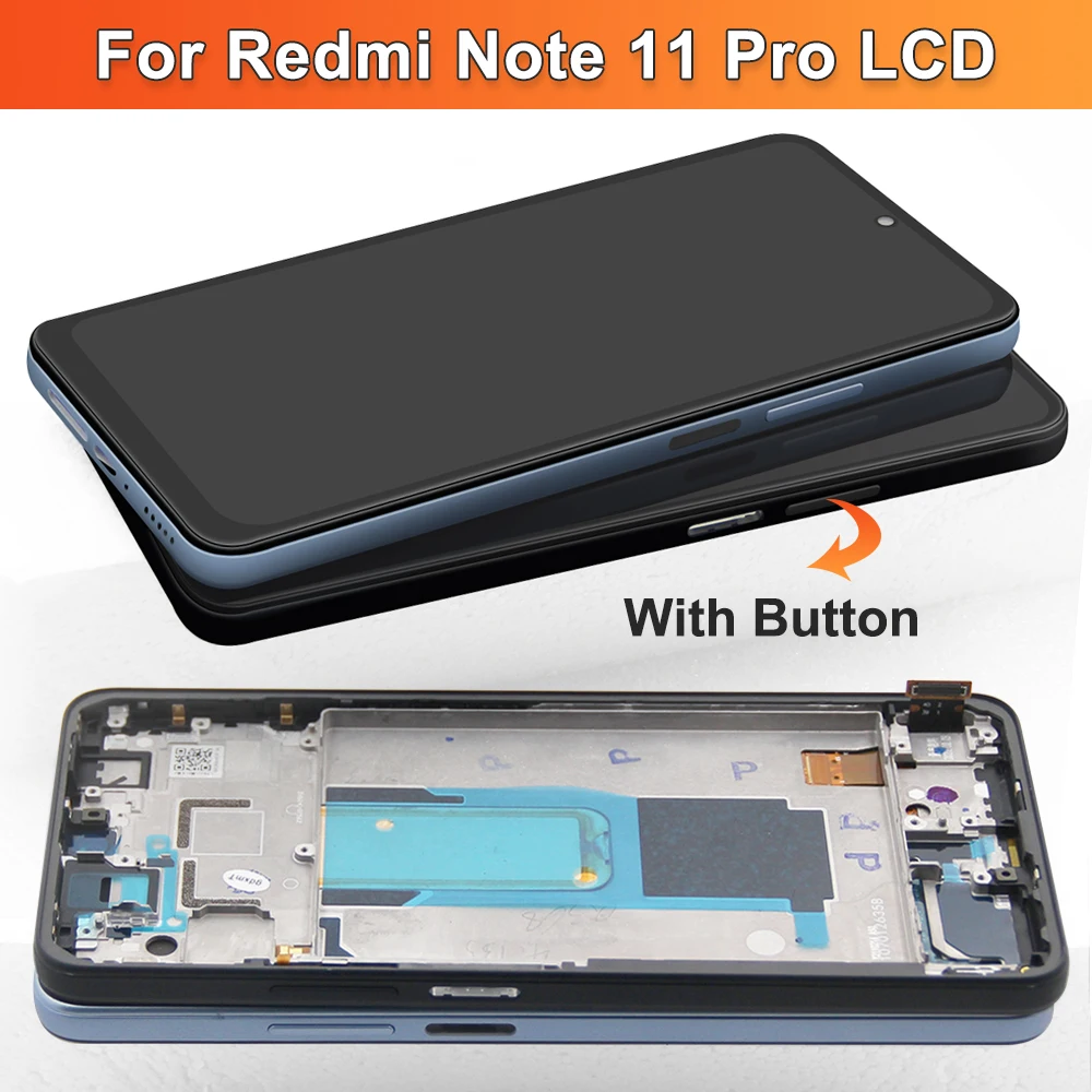 AMOLED For Xiaomi Redmi Note 11 Pro+ 5G 21091116C LCD Touch Screen Digitizer For Redmi Note 11 Pro (China) Display With Frame