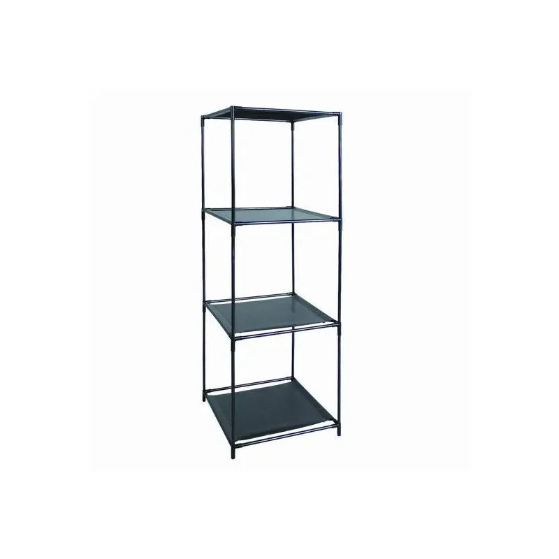 ESTANTERIA 3 Compartimentos Negro P. 34,5 x l. 34.5 x h. 104 cm estantes 4 baldas de metal e tela