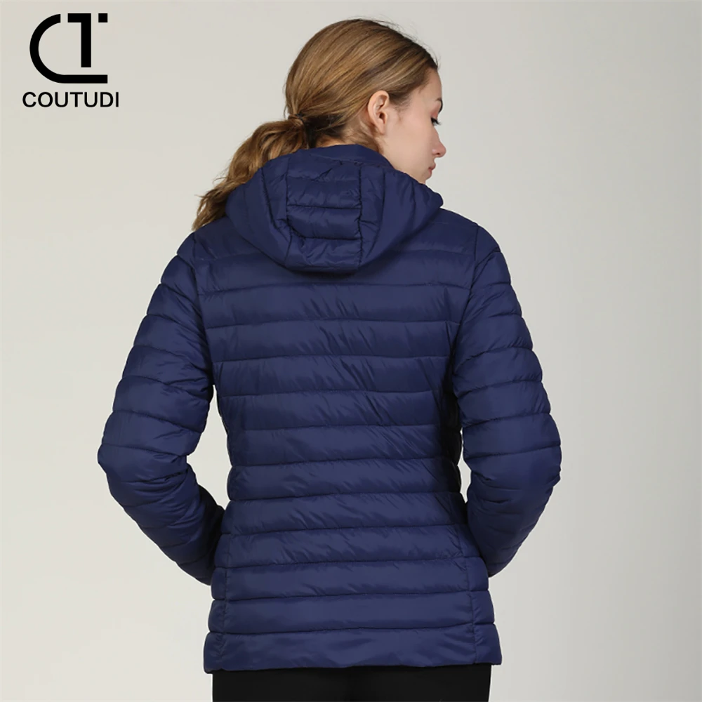 COUTUDI Long Sleeve Puffer Jackets for Women, Ultralight Down, Cotton Jacket, Warm Coat, Female Parkas, Fashion, Autumn Winter