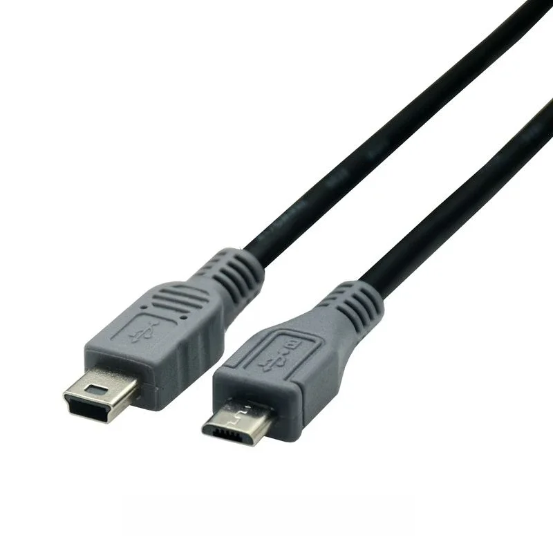 25cm 0.5m 1m Kabel Micro USB do Mini USB OTG Konwerter męski na męski Adapter do ładowania danych Mini 5-pinowy przedłużacz USB — zdjęcie 2