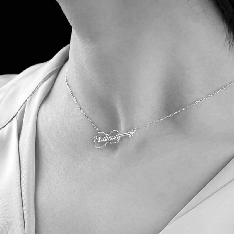 Custom Violin Name Necklace Personalized Pendant Jewelry Gift for Music Lovers & Music Teachers view 5