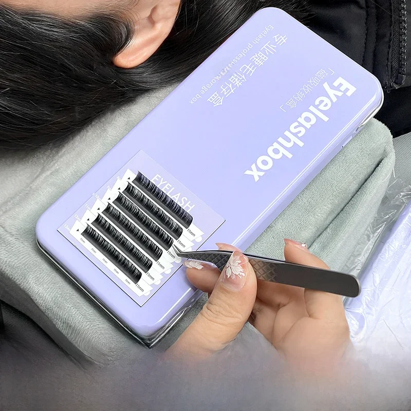 Einschichtige Wimpernverlängerungs-Display-Box, Paletten-Aufbewahrungsbox für einzelne hängende magnetische Blätter, Wimpernschutz-Box