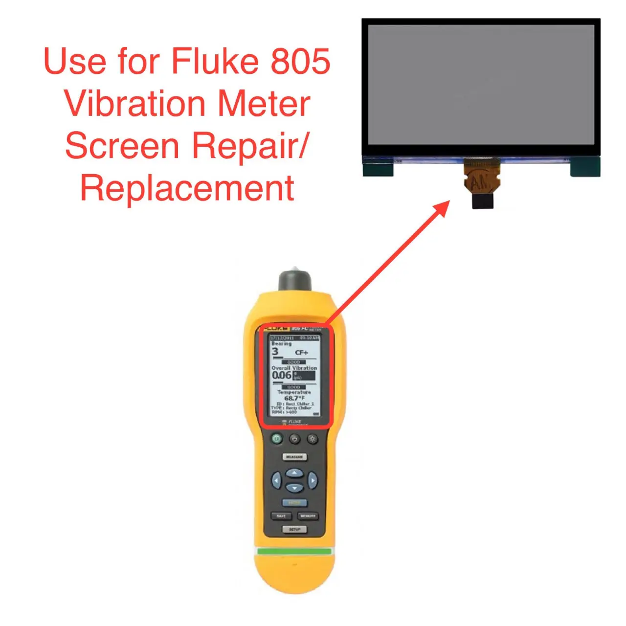 New Fluke 805 Vibration Meter Original Screen Oled Lcd Display Replacement/Repair