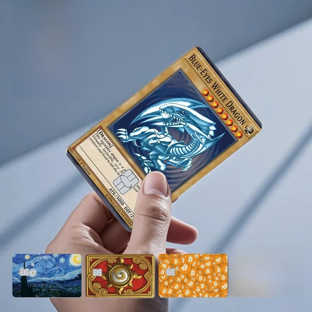 Magic Shlavabo Anime Blue Eyes Dragon, Bitcoin, Meme Leopard, Funny Skin Sticker, Film Cover, Small and Large Chip Credit Debit Card
