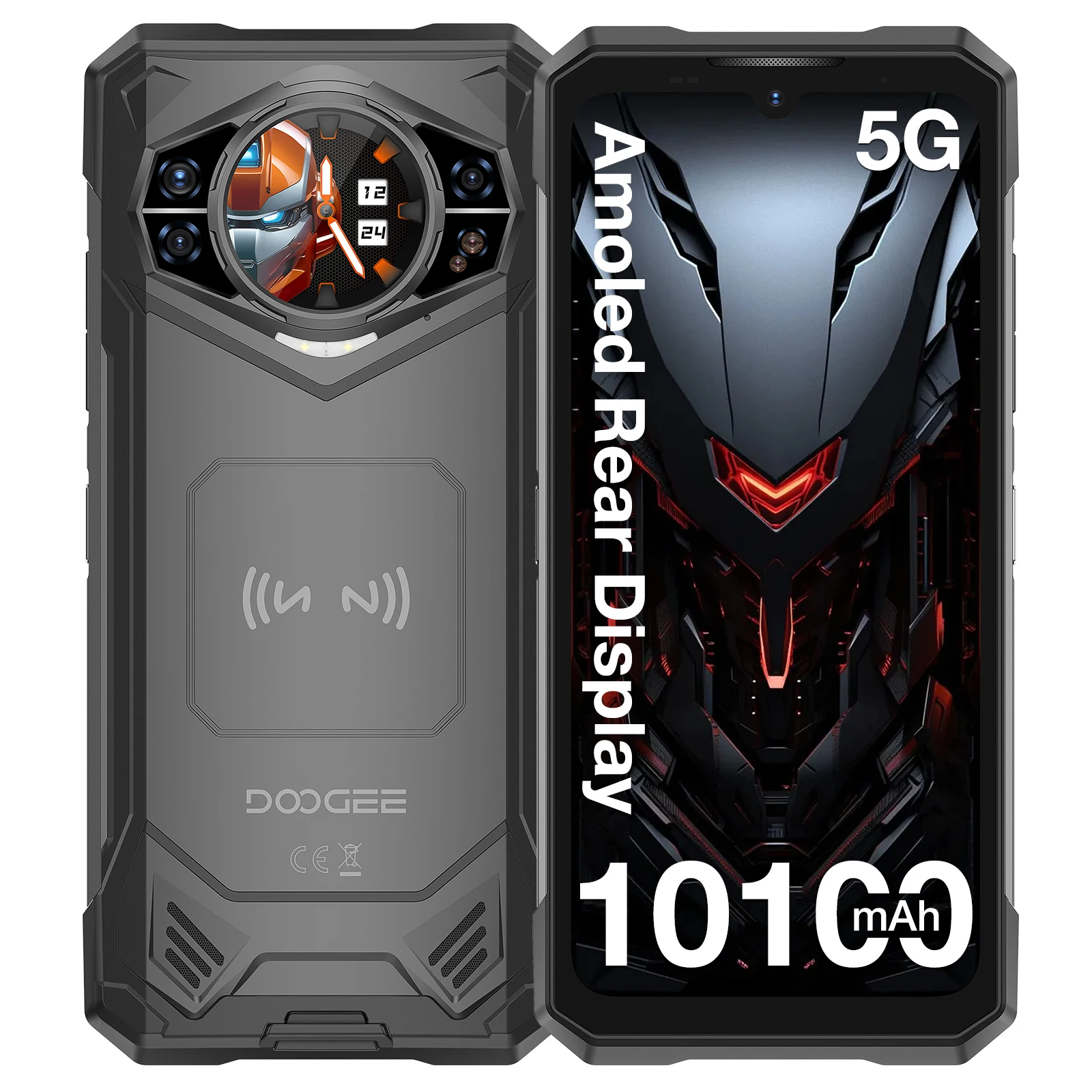 DOOGEE S200 X 5G Smartphone robuste, écran FHD+ 6,72 pouces 120 Hz, première mondiale, 12 Go de RAM, 512 Go de stockage, appareil photo principal IA 100 MP, batterie 7050 10100 mAh, MTK Dimensity