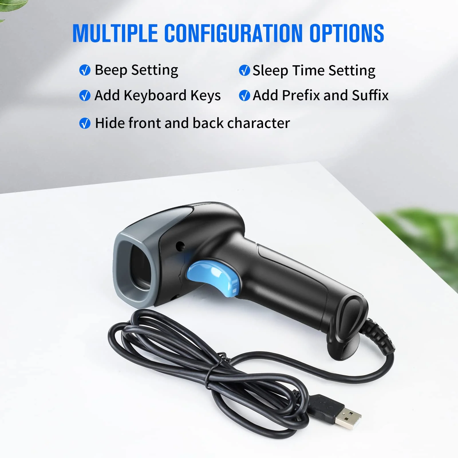 2d scanner de código de barras com fio leitor de código de barras handheld (lector de código de barras), plug & play, rápido e preciso