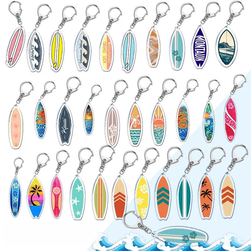 AliExpress Waves Surfing Surfboard Keychains for Accessories Bag Bicycle Pendant Keyring Jewelry Fans Creative