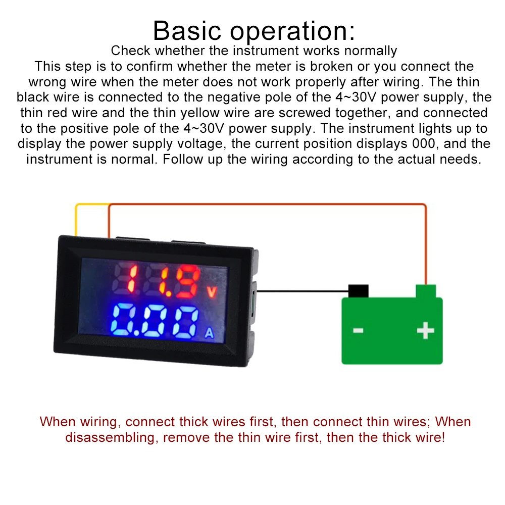 DC4-30V Voltage Current Power Thermometer 10A M430C 0-100V 0-10A Fine-tuning Current Voltage Adjustable Resistance Power Meter