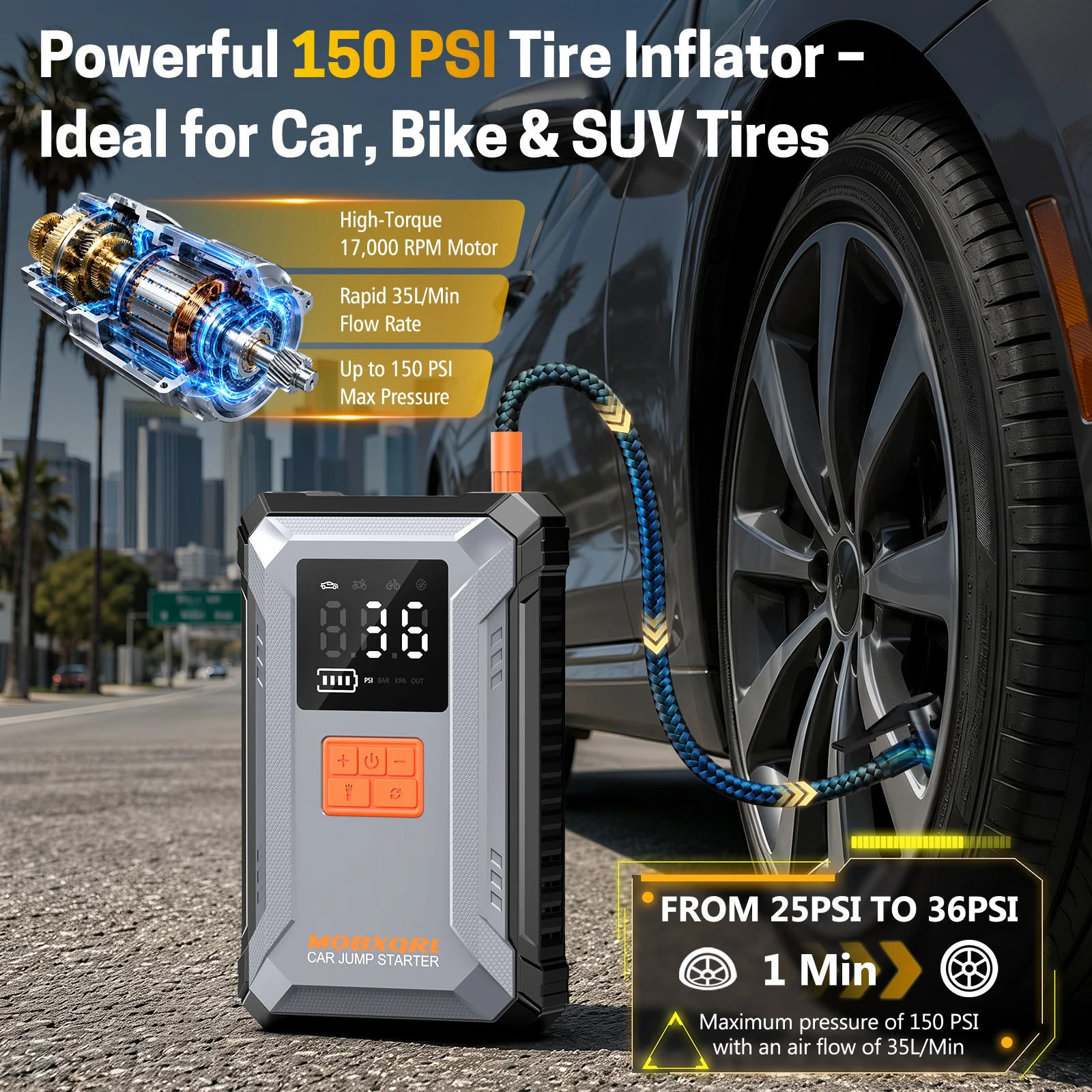 Car Battery Starter 3000A Peak - Lithium Jump Starter 3000A Peak recension och pris
