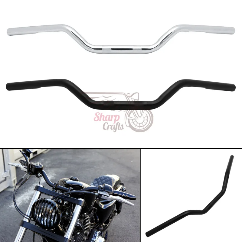 Motorcycle Drag Handlebar Handle Dimpled For Harley Sportster XL883 XL1200 X48 72 Dany Softail Street Fat Bob Boy FLST FXST