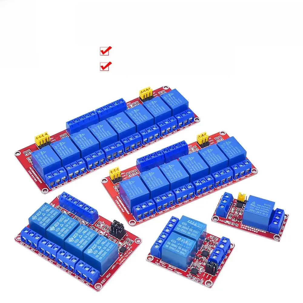 WAVGAT 1 2 6 4 8-kanałowy moduł przekaźnika 5V 12V 24V z osłoną i transoptorem obsługującym wyzwalanie wysokiego i niskiego poziomu dla Arduino — zdjęcie 2