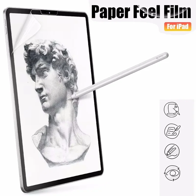 Paper Texture Film Matte Anti Glare Scratch Like Writing Screen Protector For iPad mini 6 7 9.7 10.2 10.5 Air Pro 11 13