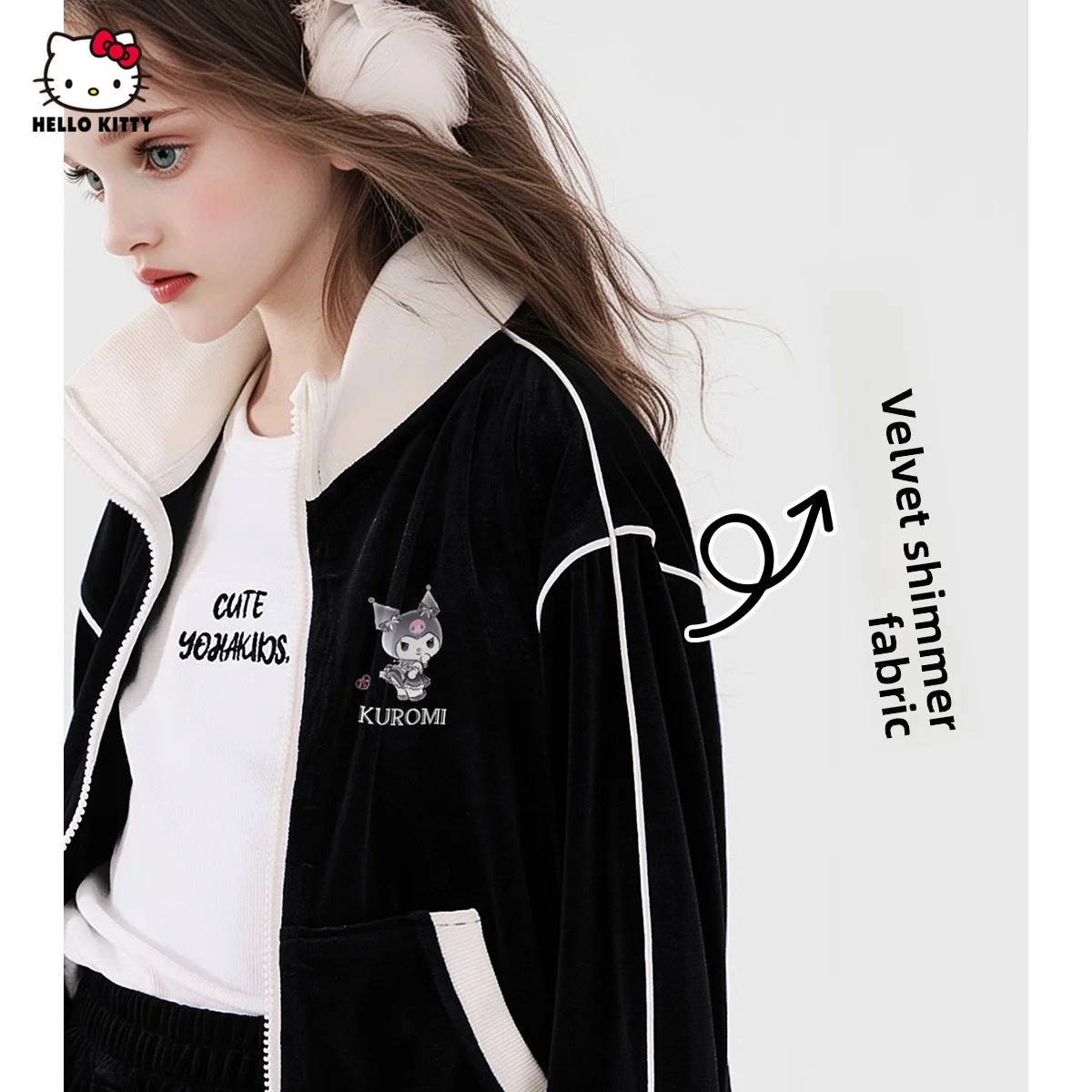 

Костюм Sanrio Hello Kitty из 2 предметов — официально лицензированный костюм Hello Kitty, с иконовым черно-белым логотипом, мягким и Wr