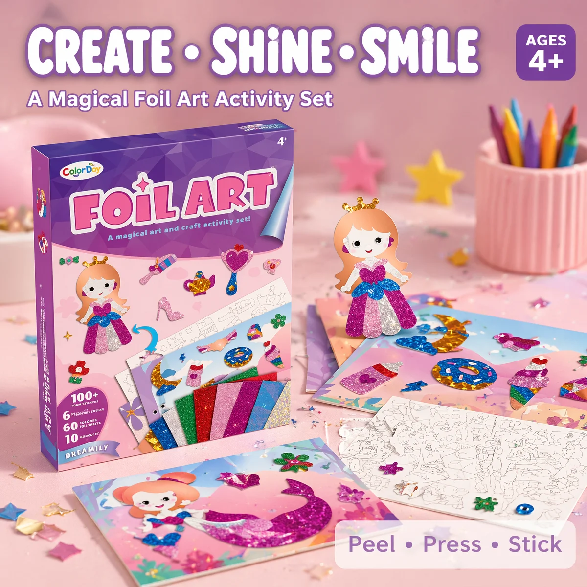 Art Craft Dinosaur - Kit Artistico in Lamina per Bambini