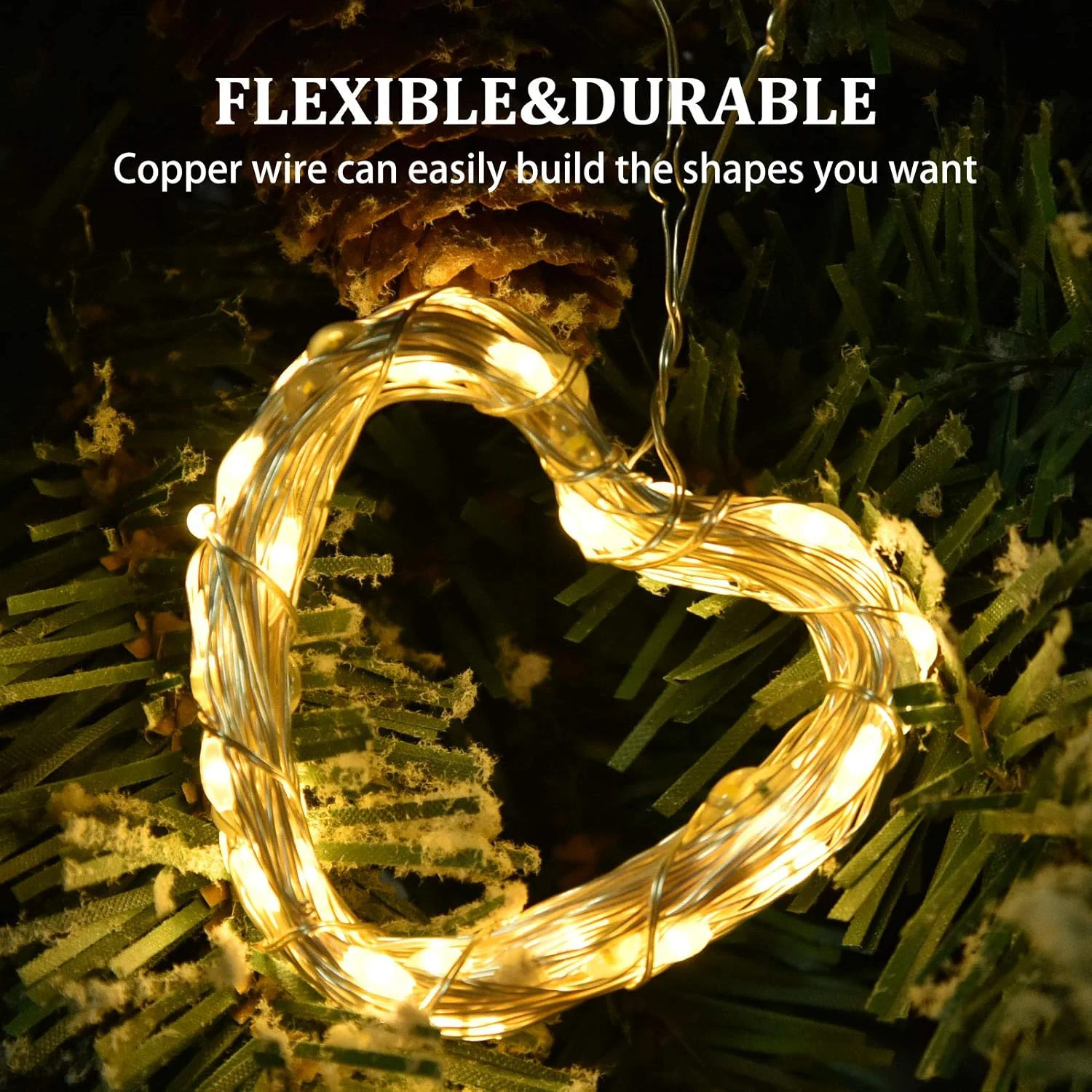 Solar Fairy Lights Copper Wire LED String Lights 8 Modes Waterproof Outdoor Garden Christmas Party Decor