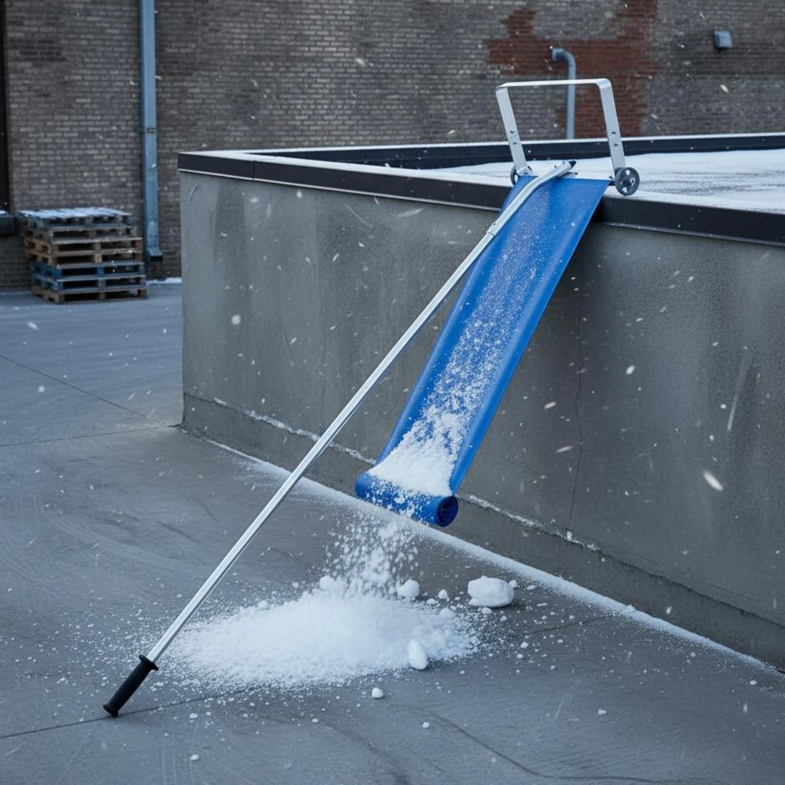 Roof Winter Precipitation Rake Lightweight Aluminum Winter Precipitation Roof Rake No Ladder Needed Safe Ground-Level Use