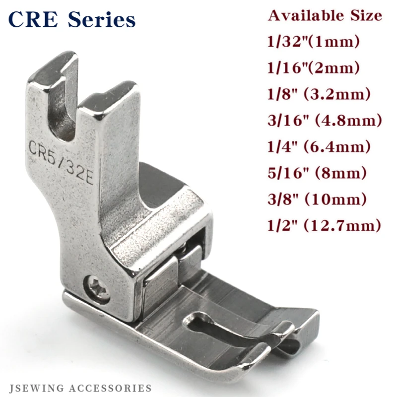 CR1/32E CR1/16E CL1/32E CL1/16E Left / Right Wide Compensating Presser Foot For Single Needle Lockstitch Sewing Machine 0.1 0.2