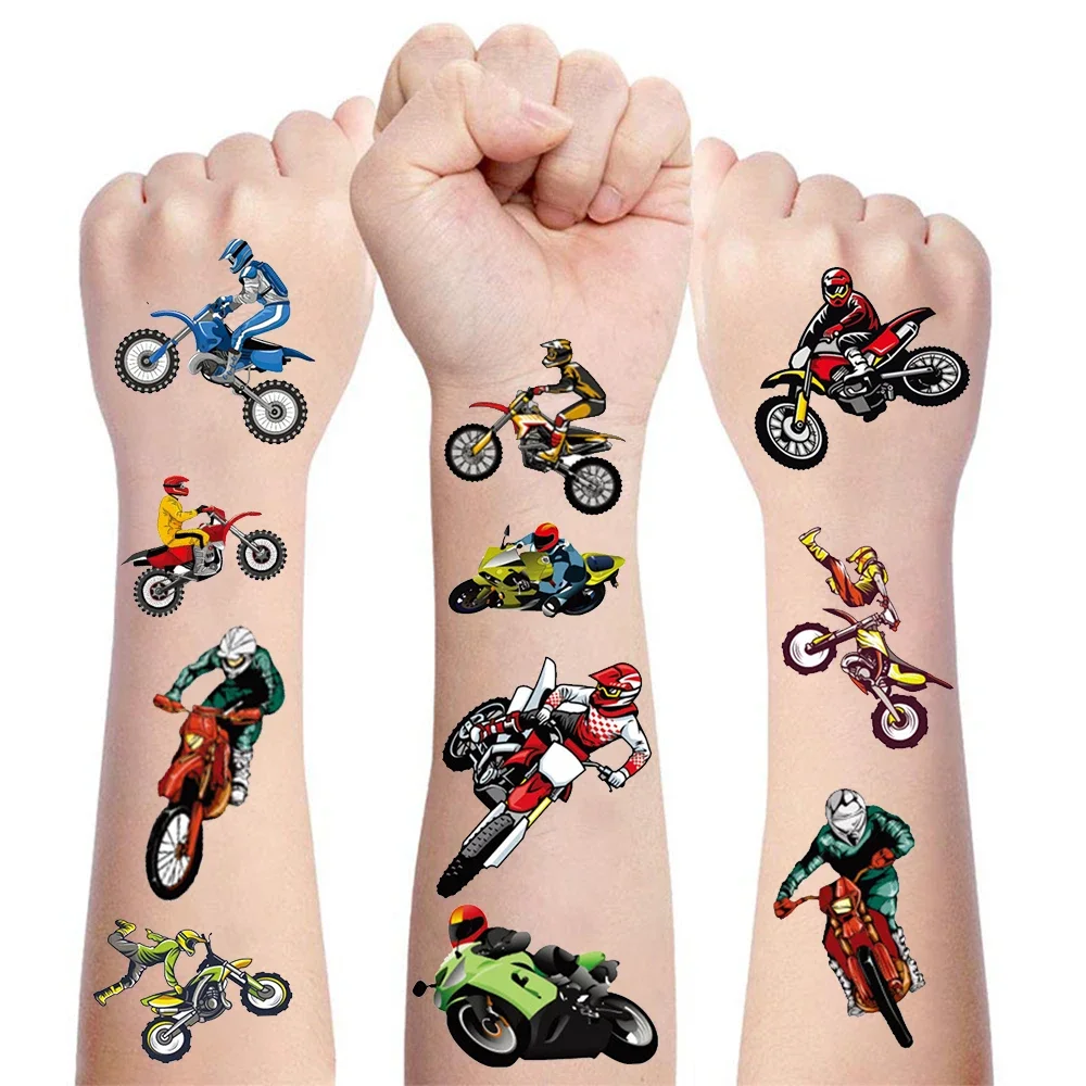 AliExpress BOUSSAC 1pc Motocross Motorcycle Tattoo Sticker Dirt Bike Tattoos Kids Face Arm Art Tattoo Motorcycle