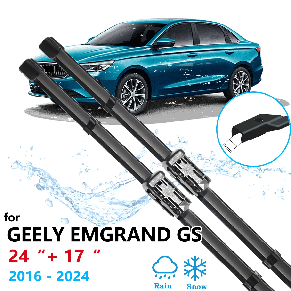 For Geely Emgrand GS 2016 2017 2018 2019 2020 2021 2022 2023 2024 Front Rear Wiper Windows Replacement Cleaning Auto Accessories