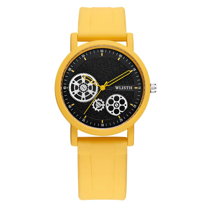 

2023 Internet celebrity yellow fashion watch punk trend waterproof men and women high-value quartz watch couple gift