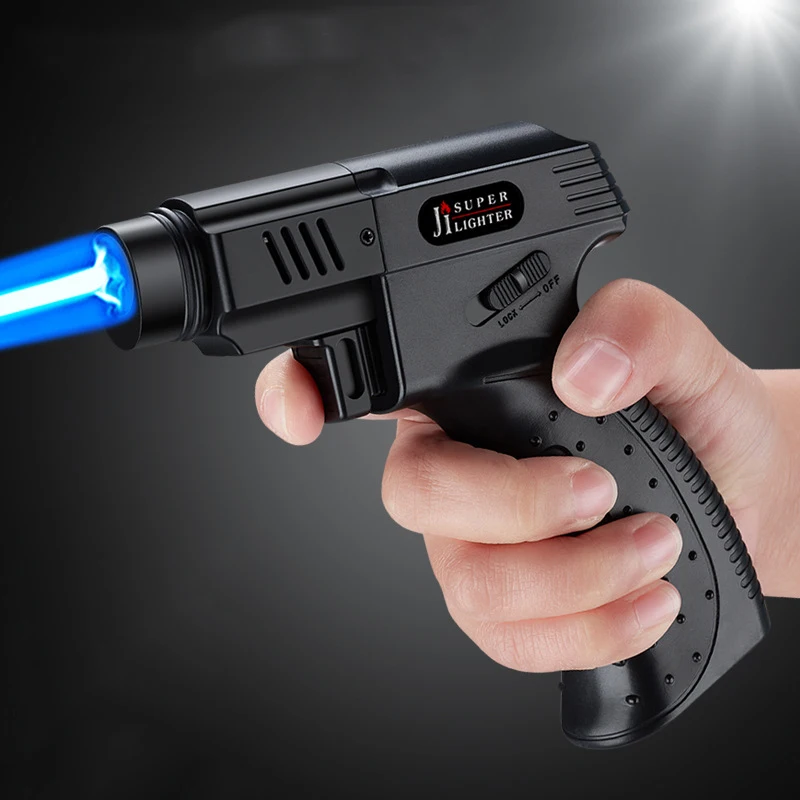 

2022 New Windproof BBQ Kitchen Cooking Large Capacity Direct Injection Turbo Gas Lighter Spray Gun Metal Welding Men's Gift
