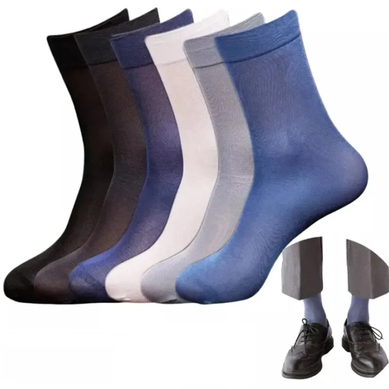 10 paires d'été hommes anti-dérapant absorbant doux mince respirant chaussettes transparentes