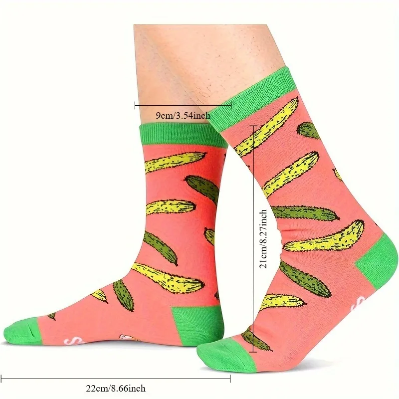 4-pack Holiday Gift Kimchi Socks with Fun Patterns and Comfortable Fabric, Suitable for Autumn and Personal Use As Gifts