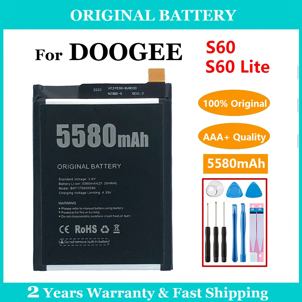 

100% подлинный оригинальный 5580mAh BAT17M15580 & BAT17S605580 DOOGEE Аккумулятор Для DOOGEE S60 & S60 Lite заменяемая стандартная батарея