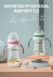 Oberni PP Material 270ml+330ml combination Baby Milk Bottle Promotion Product  Portable Anti Colic Feeding With Silicone  Nipple