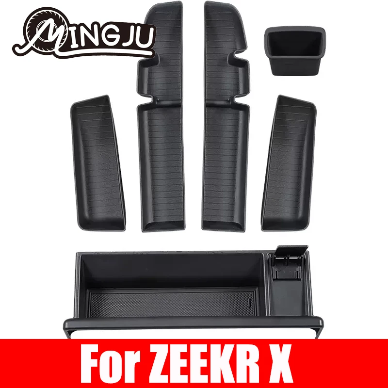 

Front Under-door Storage Box For Geely ZEEKR X 2023 2024 Soft Plastic Material Black Auto Interior Accessories