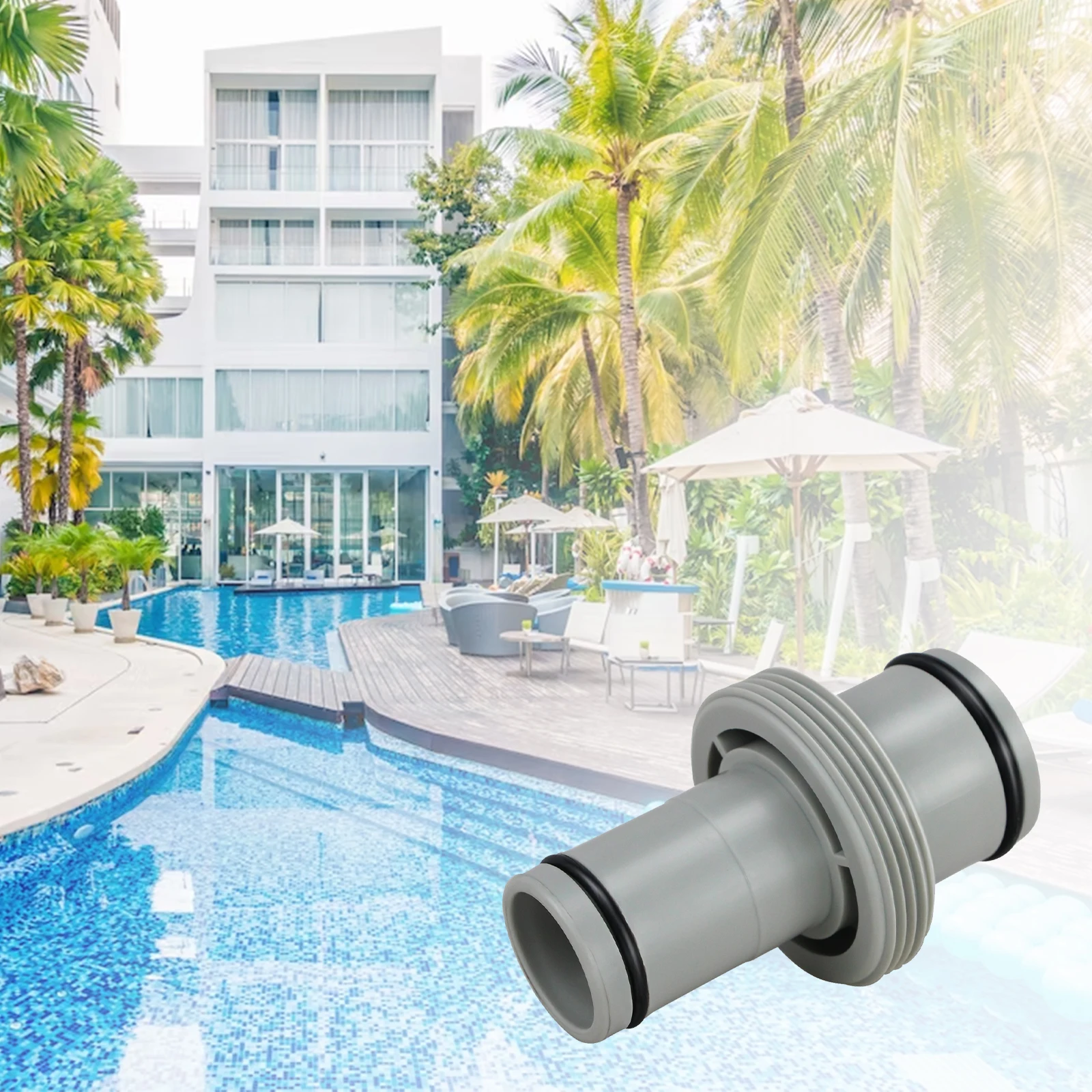 Pool Hose Adapter Connector Universal Threaded Inlet Replacement for Summer Swimming Pools Compatible with Most Home Pool System
