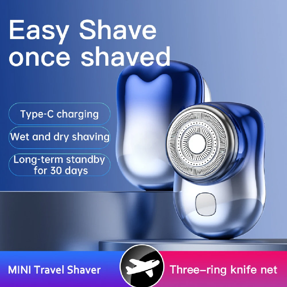 RUCHA Mini Electric Shaver For Men Pocket Size Washable Rechargeable Portable Cordless Trimmer Face Beard Razor Hair Trimmer