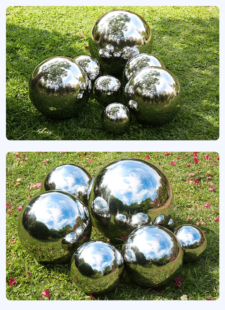 Reflective Garden Sphere Stainless Steel Gazing Ball Mirror Polished Hollow Ball Floating Balls 51mm2pcs76mm2pc100mm1pc150mm1pc